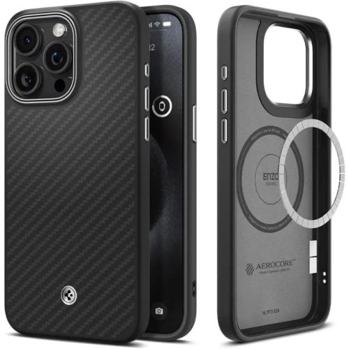  Spigen Enzo Aramid Magfit Magsafe iPhone 15 Pro Max tok fekete (ACS07044) 