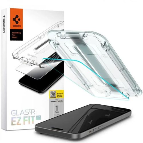  Spigen Glas.tR EZ Fit iPhone 15 Plus / iPhone 16 Plus edzett üveg kijelzővédő (AGL06887) 