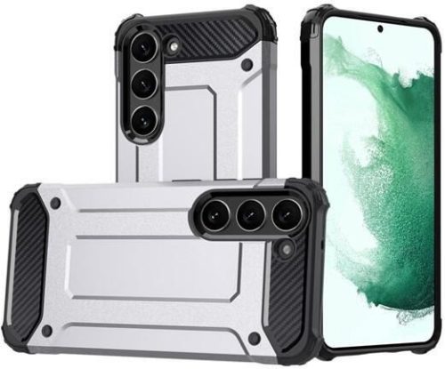  Gigapack Defender Samsung Galaxy S23 Plus (SM-S916) fémhatású tok ezüstszínű-fekete (GP-135591) 