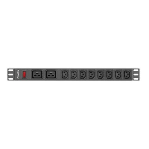  Lanberg 1U 16A 2xC19 8xC13 aljzat elosztósor 2m (PDU-02I1908I-0200-C20-BK) 