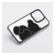  Teddy Bear iPhone 16 Pro csillogó köves tok fehér-fekete (101222) 