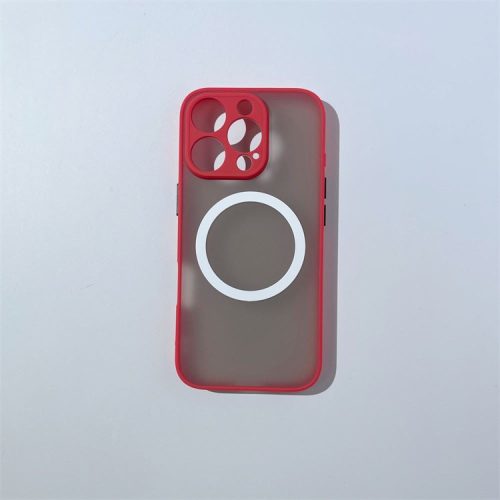  Cellect iPhone 16 Pro mágneses műanyag tok piros-fekete (CEL-MATTMIPH16PR-RBK) 