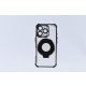  Cellect iPhone 16 Pro mágneses tok kitámasztó gyűrűvel átlátszó-fekete (CEL-MAGRIN-IPH16PRBK) 
