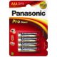  Panasonic 1.5V Alkáli AAA ceruza elem Pro power (4db / csomag)  (LR03PPG/4BP) 