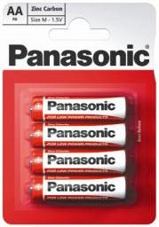  Panasonic 1.5V Cink-Carbon AA ceruza elem (4db / csomag)  (R6R/4BPACK) 