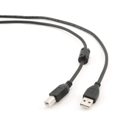  Gembird Cablexpert USB A-B printer kábel ferrite 1.8m fekete (CCF-USB2-AMBM-6) 
