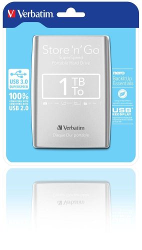  1TB Verbatim 2.5" Store 'n' Go külső winchester ezüst (53071) 