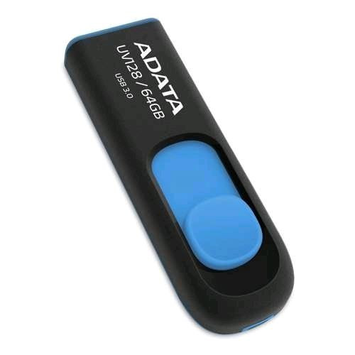  Pen Drive 64GB ADATA UV128 fekete-kék USB3.0 (AUV128-64G-RBE) 