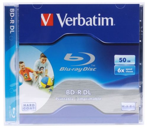  Verbatim BD-R DL 50GB 6x Dupla Rétegű Blu-Ray lemez nyomtatható (43736) 