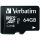  64GB microSDXC memóriakártya Verbatim + adapter (Class 10) (44084) 