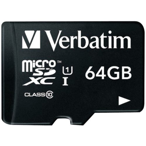  64GB microSDXC memóriakártya Verbatim + adapter (Class 10) (44084) 