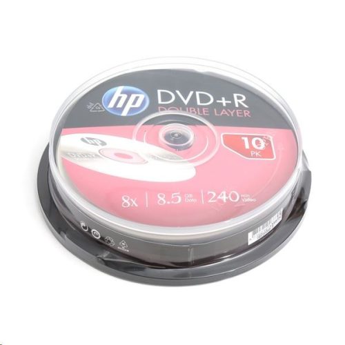  HP DVD+R DL 8.5GB 8x Dual Layer DVD lemez hengeres 10db/henger 