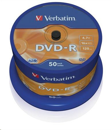 Verbatim DVD-R 4.7GB 16x DVD lemez 50db/henger  (43548) 