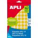  APLI 10 mm kör, kézzel írható etikett, sárga 1008 darab (LCA2730) 