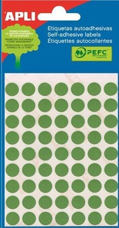  APLI 10 mm kör, kézzel írható etikett, zöld színű 315 darab (LCA2054) 