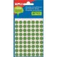  APLI 10 mm kör, kézzel írható etikett, zöld színű 315 darab (LCA2054) 