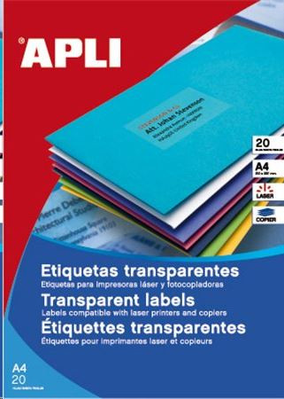  APLI 210x297 mm etikett, poliészter, időjárásálló, matt, attetsző 20 darab (LCA1225) 