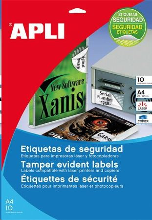 APLI 45.7x21.2 mm etikett, biztonsági, kerekített sarkú 480 darab (LCA11272) 