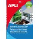  APLI 45.7x21.2 mm etikett, biztonsági, kerekített sarkú 480 darab (LCA11272) 
