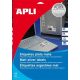  APLI 63.5x29.6 mm etikett, poliészter, időjárásálló, kerekített sarkú, ezüst 540 darab (LCA10070) 