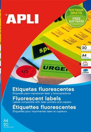  APLI 64x33.9 mm etikett, kerekített sarkú, neon narancs 480 darab (LCA2871) 