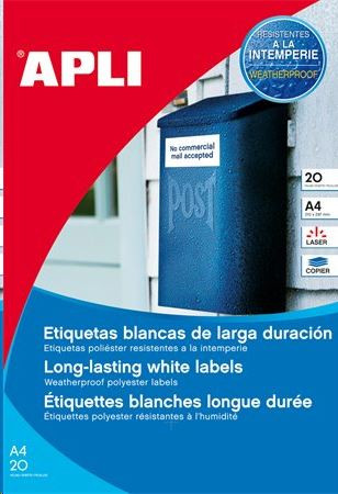  APLI 99.1x38.1 mm etikett, poliészter, időjárásálló, kerekített sarkú 280 darab (LCA12113) 