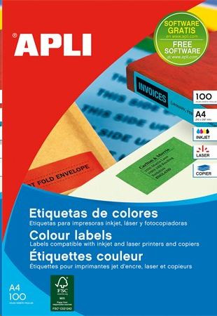  APLI 70x37 mm etikett, sárga 2400 darab (LCA11834) 