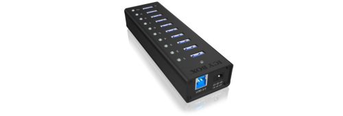  RaidSonic ICY BOX USB3.0 HUB 10 port fekete (IB-AC6110) 