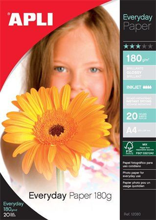  APLI Fotópapír tintasugaras "Everyday" A4 180g 20db fényes (12080) 