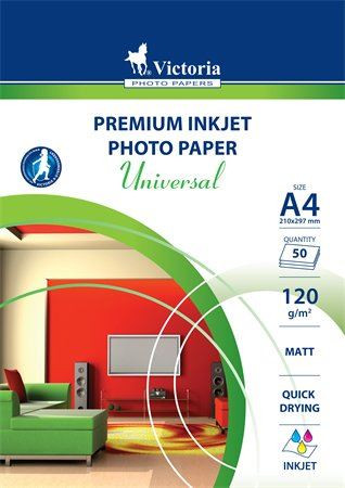  Victoria Fotópapír "Universal" tintasugaras A4 120g 50db matt (LVIM03) 