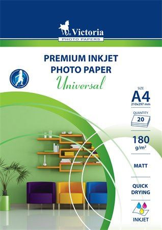  Victoria Fotópapír "Universal" tintasugaras A4 180g 20db matt (LVIM02) 