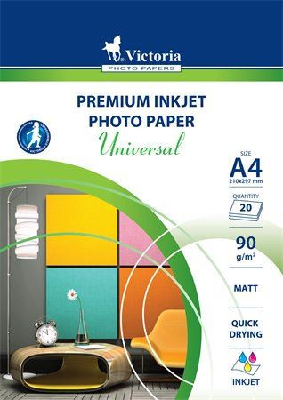  Victoria Fotópapír "Universal" tintasugaras A4 90g 20db matt (LVIM01) 