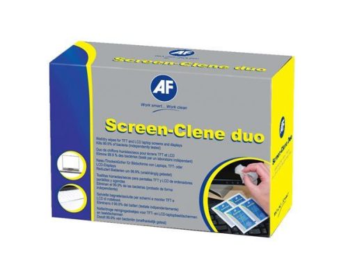  AF "Screen-Clene Duo" Tisztítókendő, képernyőhöz, 20 db nedves-száraz kendőpár (SCR020) 