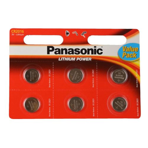  Panasonic 3V Lítium gombelem 6db-os (CR2016L-6BP-PAN) 