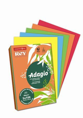  Rey "Adagio" Másolópapír színes A4 80g 5x100 lap intenzív mix (ADAGI080X909) 