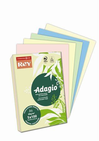 Rey "Adagio" Másolópapír színes A4 80g 5x100 lap pasztell mix (ADAGI080X908) 