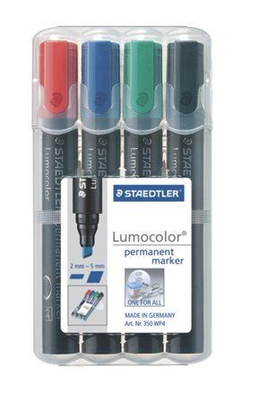  STAEDTLER "Lumocolor 350" alkoholos marker 2-5 mm vágott 4 különböző szín (350 WP4) 