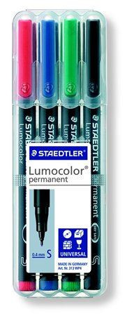  STAEDTLER "Lumocolor 313 S" OHP alkoholos marker 0.4 mm 4 különböző szín (313 WP4) 