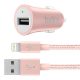  Belkin MIXIT Metallic univerzális autós töltő + Lightning kábel Rose Gold (F8J186bt04-C00) 