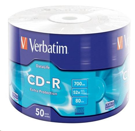  Verbatim DataLife 80'/700MB 52x CD lemez zsugorhengeres 50db/henger  (43787) 
