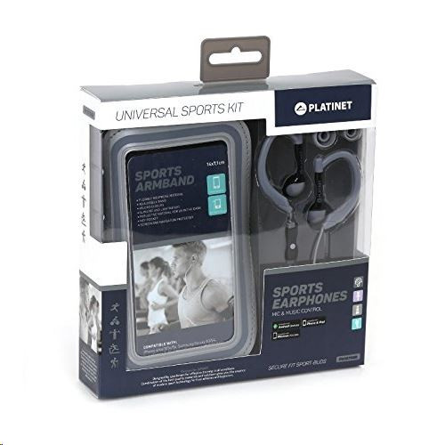  Platinet PM1070GR mikrofonos sport fülhallgató + karpánt szürke 