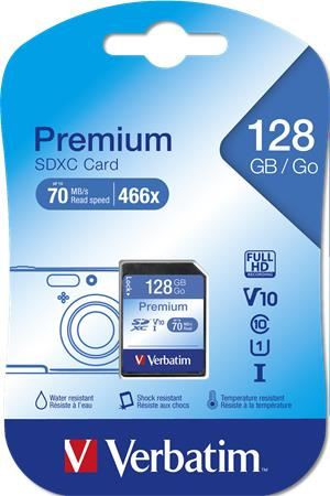  128GB SDXC Verbatim UHS-I Premium memóriakártya (44025) 