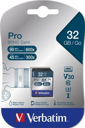  32GB SDHC Verbatim UHS-I Pro memóriakártya (47021) 
