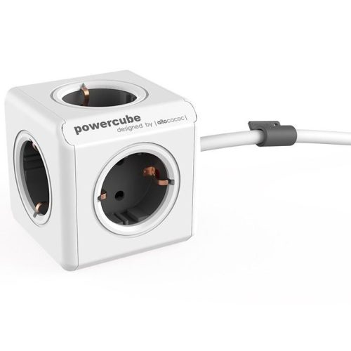  Allocacoc PowerCube Extended hálózati elosztó 1.5m fehér-szürke  (1300GY/DEEXPC) 