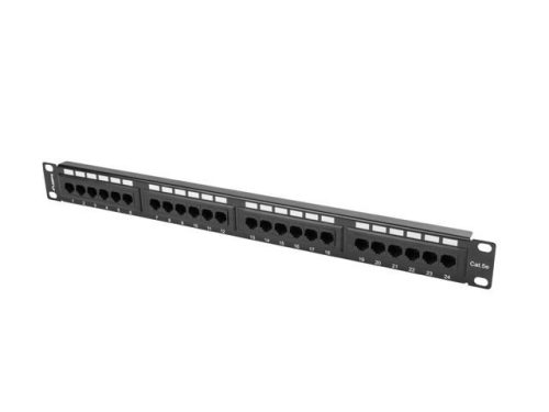  Lanberg Patch panel CAT5e UTP 24 PORT 1U 19" fekete (PPU5-1024-B) 
