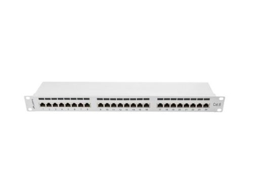  Lanberg Patch panel CAT6 UTP 24 PORT 1U 19" árnyékolt szürke (PPS6-1024-S) 