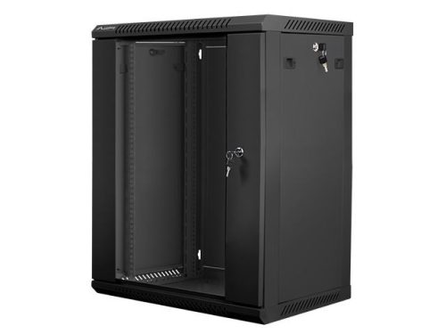  Lanberg 15U 19" fali rack szekrény 600x450mm fekete (WF01-6415-10B) 