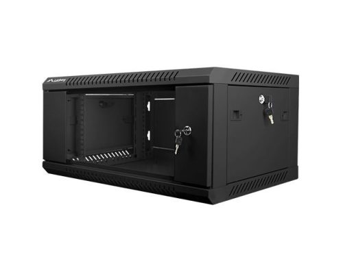  Lanberg 4U 19" fali rack szekrény 600x450mm fekete (WF01-6404-10B) 