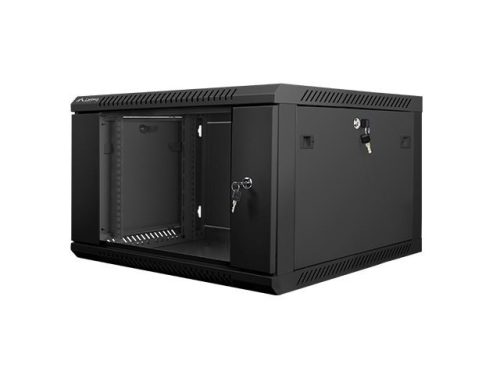  Lanberg 6U 19" fali rack szekrény 600x600mm fekete (WF01-6606-10B) 