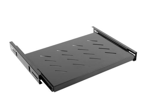  Lanberg 19" 1U 465x350mm kihúzható rack polc fekete (AK-1006-B) 